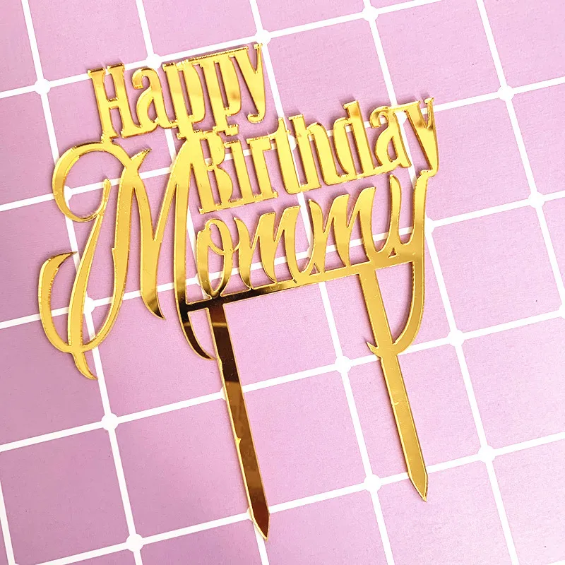 Акриловый Топпер для торта с надписью Happy Birthday Mommy|Товары украшения тортов| |