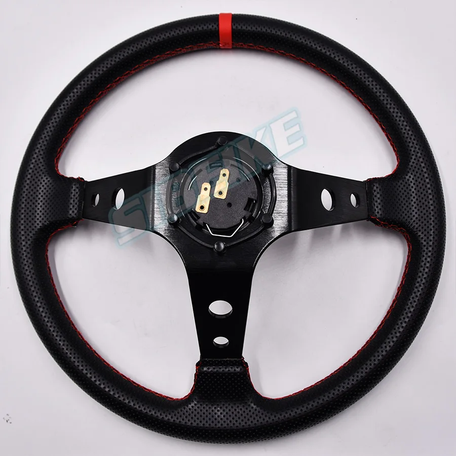 Универсальный гоночный руль глубокая тарелка из ПВХ кожи 6-болтовое дрифтерное