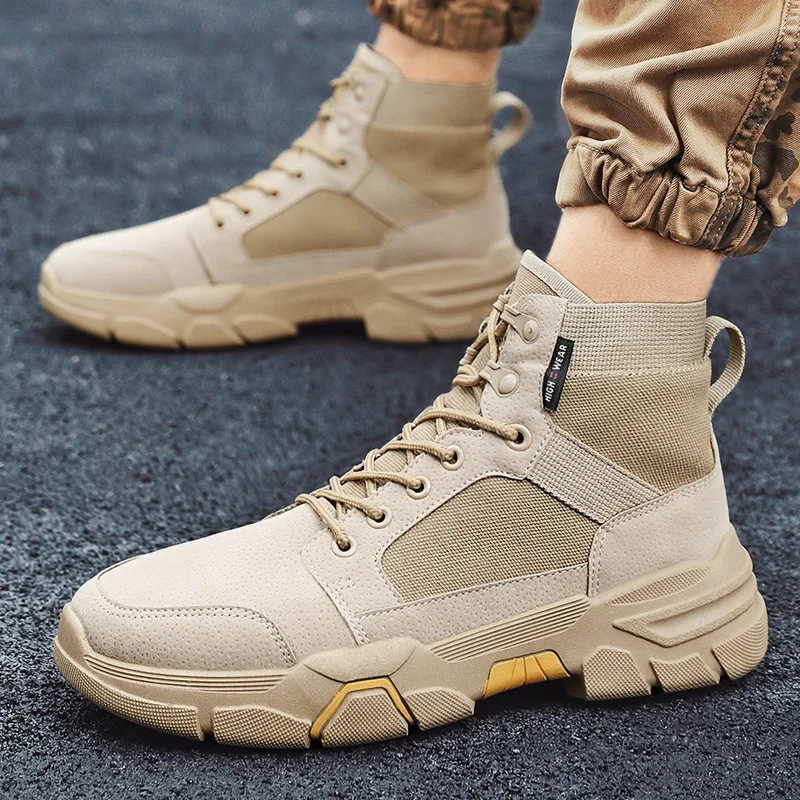

2020 Autumn Men Boots Mesh Sneakers Outdoor Boot Men Brand Fashion Boots Men Designer High Quality Martin Men Boots Hombre 39-44