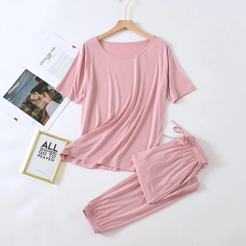 

Spring Autumn Women Modal Homewear Female Pajamas Set Fall Home Suit Home Clothes for Women Breathable Fall Modal Lounge Wear