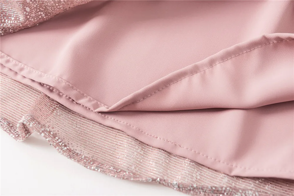 

Skirt 2021 Women Summer Pink Elastic Waist Skirt Ruffled Princess Mini Skirt