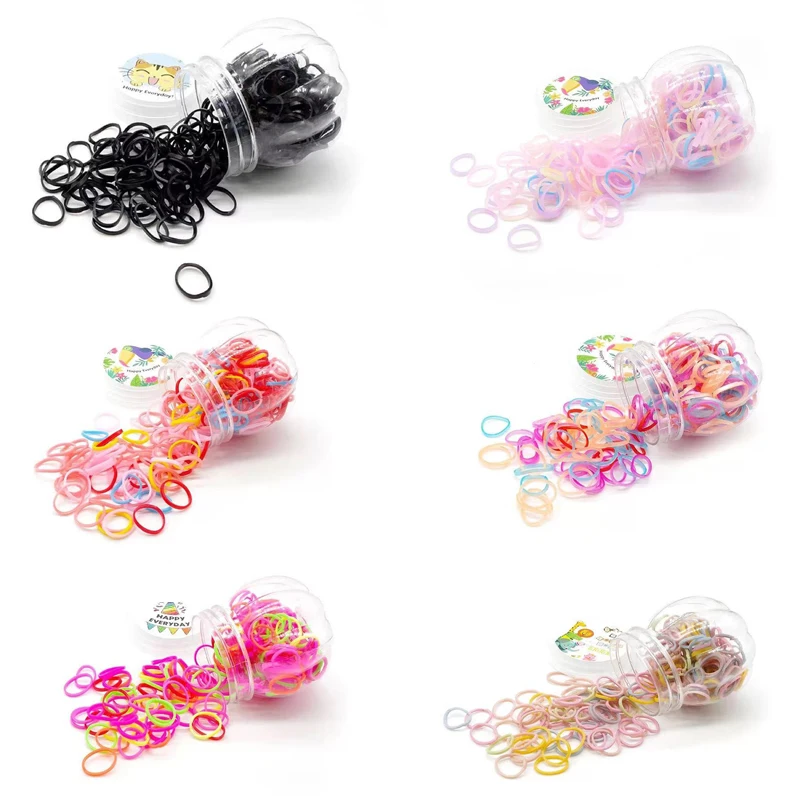 

300 PCS Girls Hair Accessories nylon ties Elastic Hair Bands Children Ponytail Holder Rubber Bands Kids Headband gum for hair