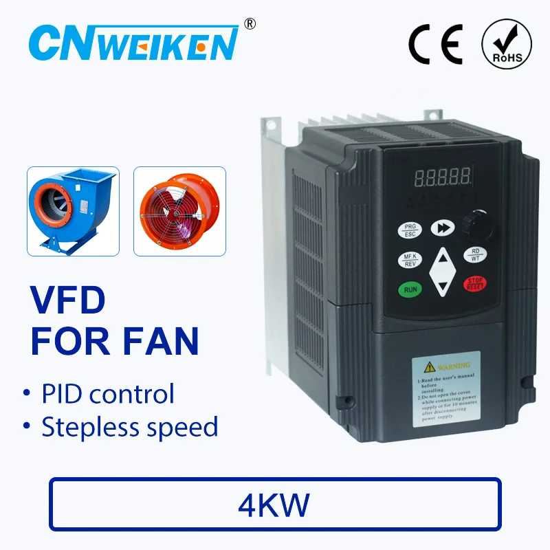 

Speed controller For FAN Motor 220V 4KW 3 Phase 220v Output 50hz/60hz AC Drive VFD Frequency Inverter