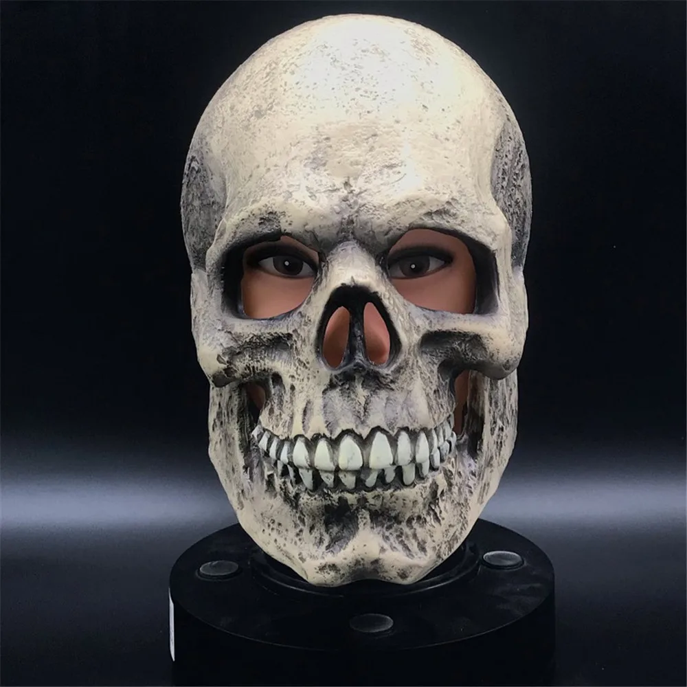 

Хэллоуин голова черепа Косплей латексная страшная маска Хэллоуин движущийся рот латексные маски реквизит