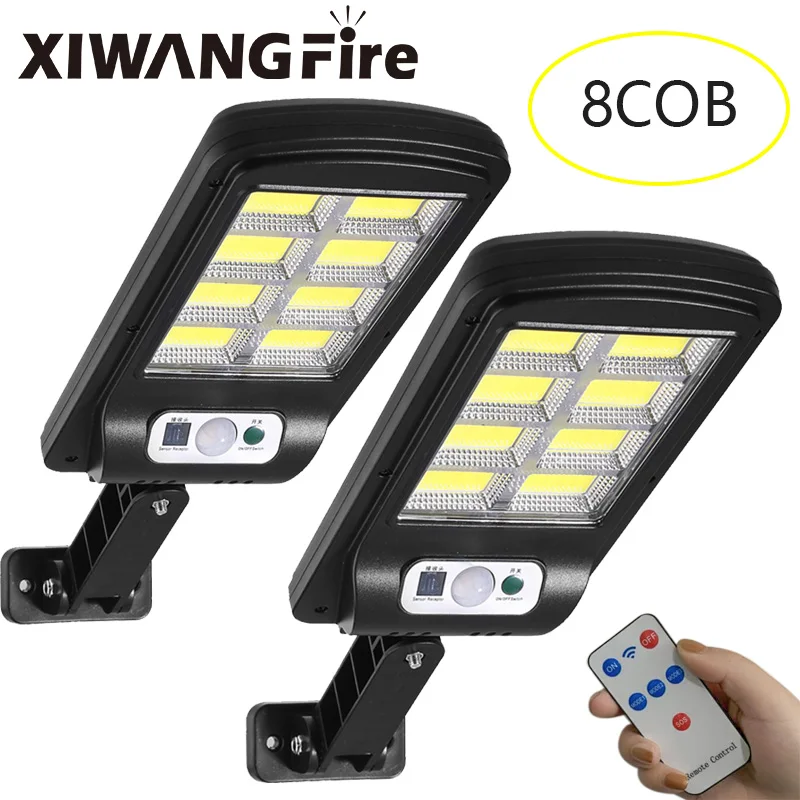 XIWANGFIRE 20 Вт светодиодный уличный фонарь на солнечной батарее 8 COBPIR движения Сенсор