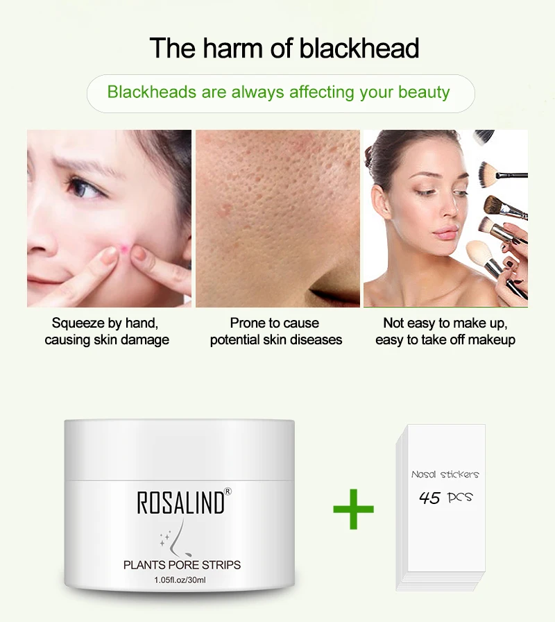 ROSALIND Face Masks Set Face Serum Facial From Black Dots Remove Deep Cleaning Blackhead Nose Strip Peeling Shrinking Nose Pores