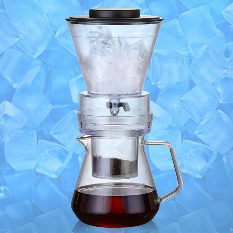Ice Drip Coffee Pot Glass Coffee Maker Regulatable Dripper Filter Cold Brew Pots Ice Brewer Percolators Espresso Coffee CLH@8