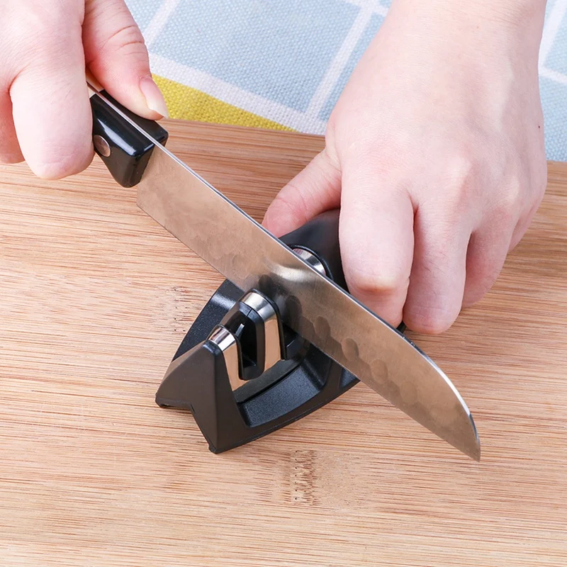 Портативный 2-ступенчатый Ножи точилка Кухня для ножей с нескользящая подошва