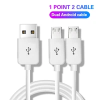 mcgillon 2 in1 micro usb cable smartphone charger usb male to 2 microusb male cable for mobile phone tablet power bank