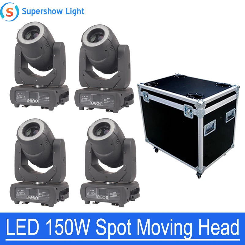 

4pcs/lot High Brightness LED Moving Head Spot 150W KTV DJ Gobo Light Spot Club Night Light with Flightcase