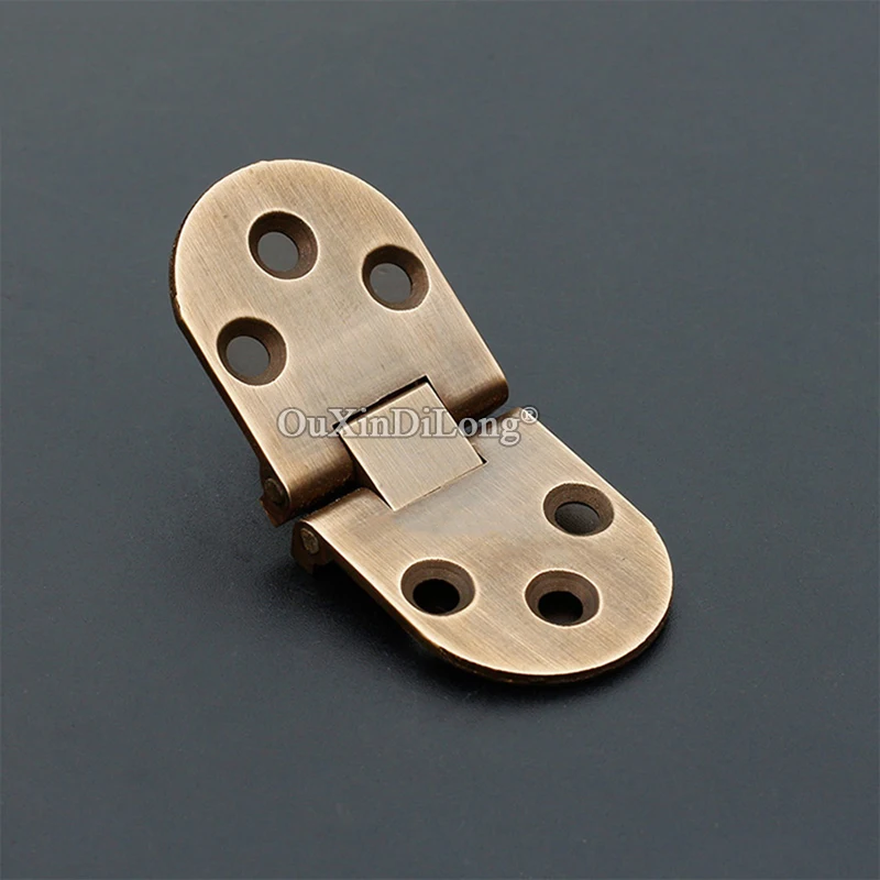 

Classic Retro 8PCS Antique Pure Brass Butler Tray Hinges Round Edge Folding Flaps Hinges with Screws