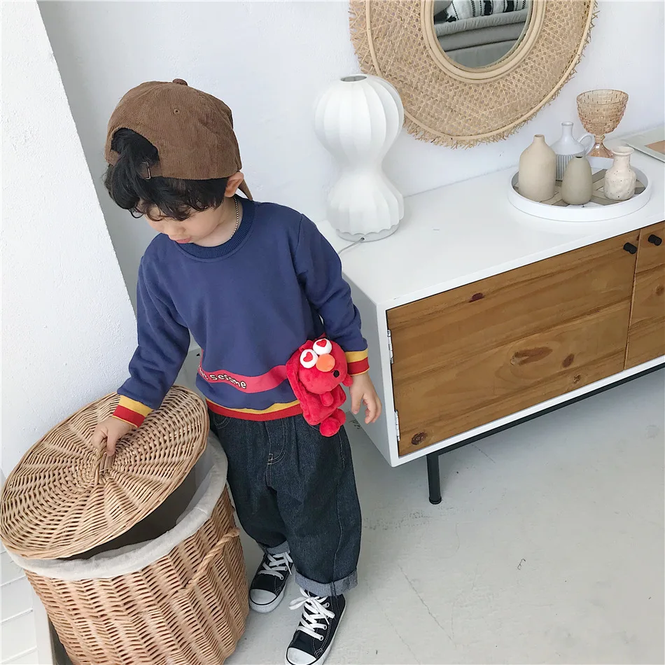 Tonytaobaby/осенне-зимняя одежда; Новинка; милая сумка для мальчиков и девочек; детская одежда с рисунком; Детский свитер