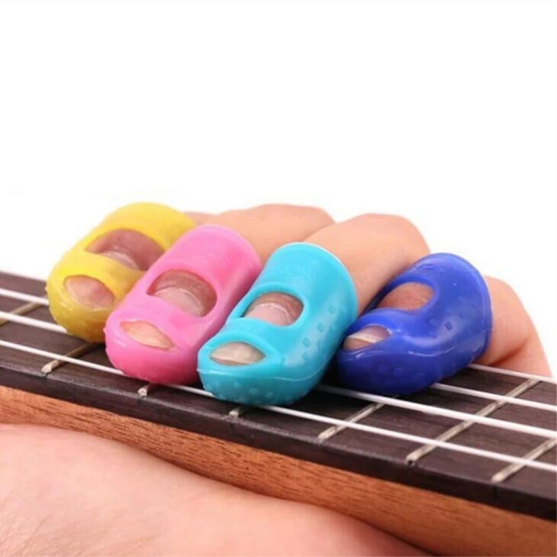 

4Pcs/Set Guitar Fingertip Protectors Silicone Finger Guards for Ukulele Electric Guitar Non-Slip Finger Sets Guitar Accessories