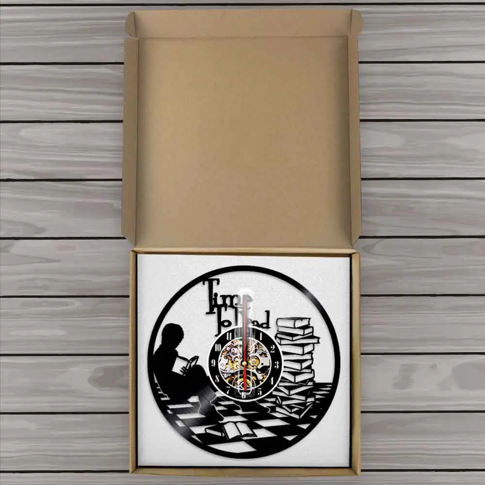 Настенные часы с мотивами времени чтения виниловые уникальные настенные