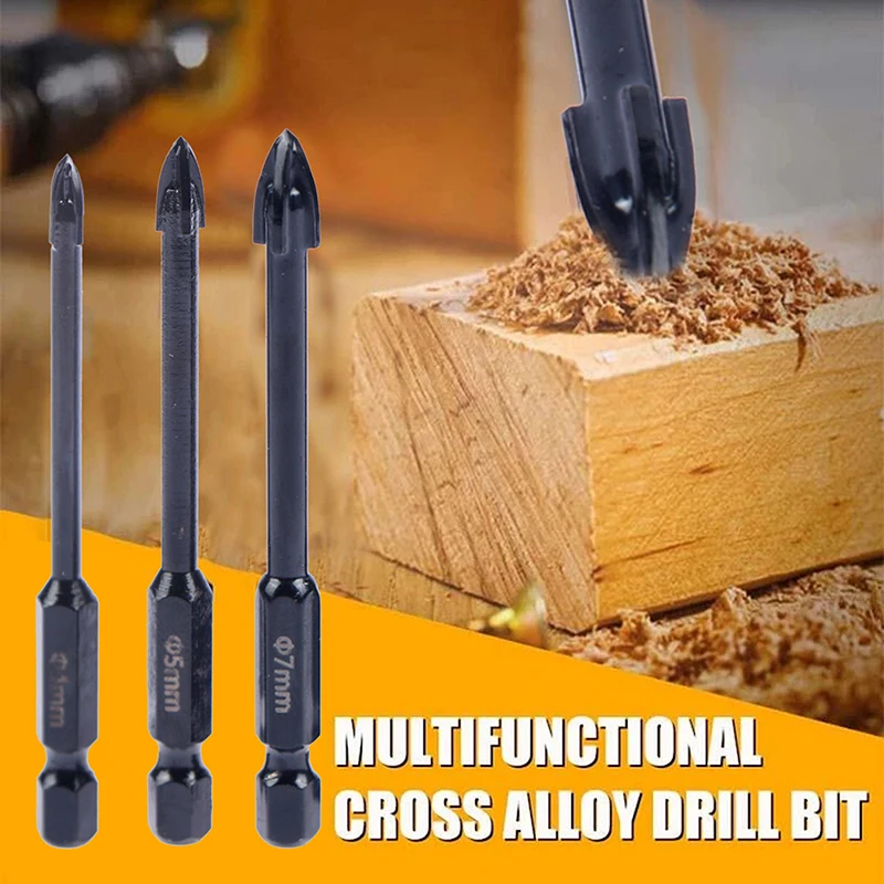 

5pcs Efficient Universal Drilling Tool Multifunctional CrossTriangle Drill Bits Ceramic Tile Glass Marble Concrete Hole Opener