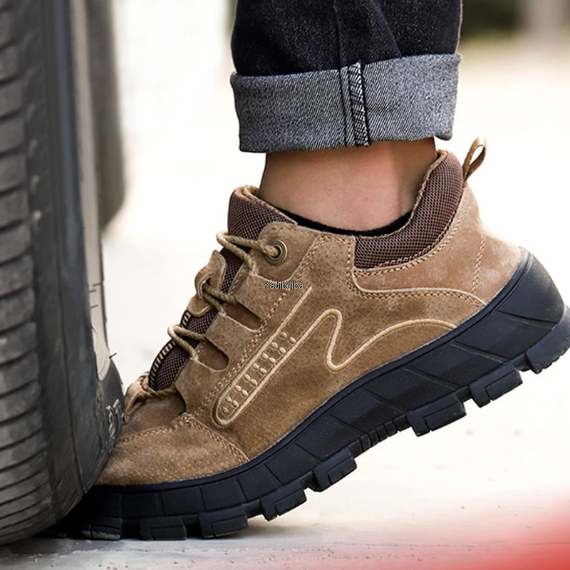 Новые защитные ботинки для мужчин рабочие со стальным носком непробиваемые