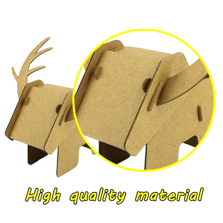 DIY милый лося картон 3D пазл ручной работы Сборка олень коробка для хранения