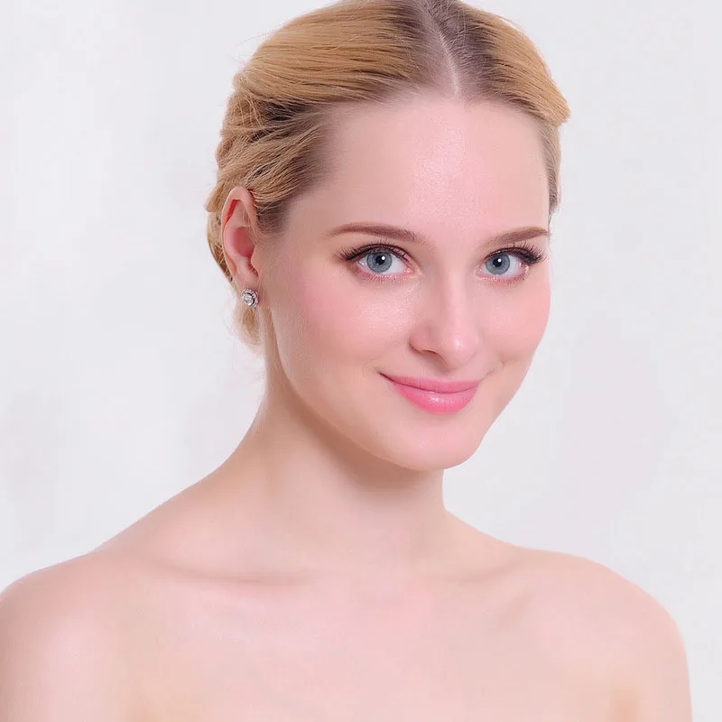 Серьги с цирконием кубической огранки розового золота для женщин Brincos Pendientes Earings