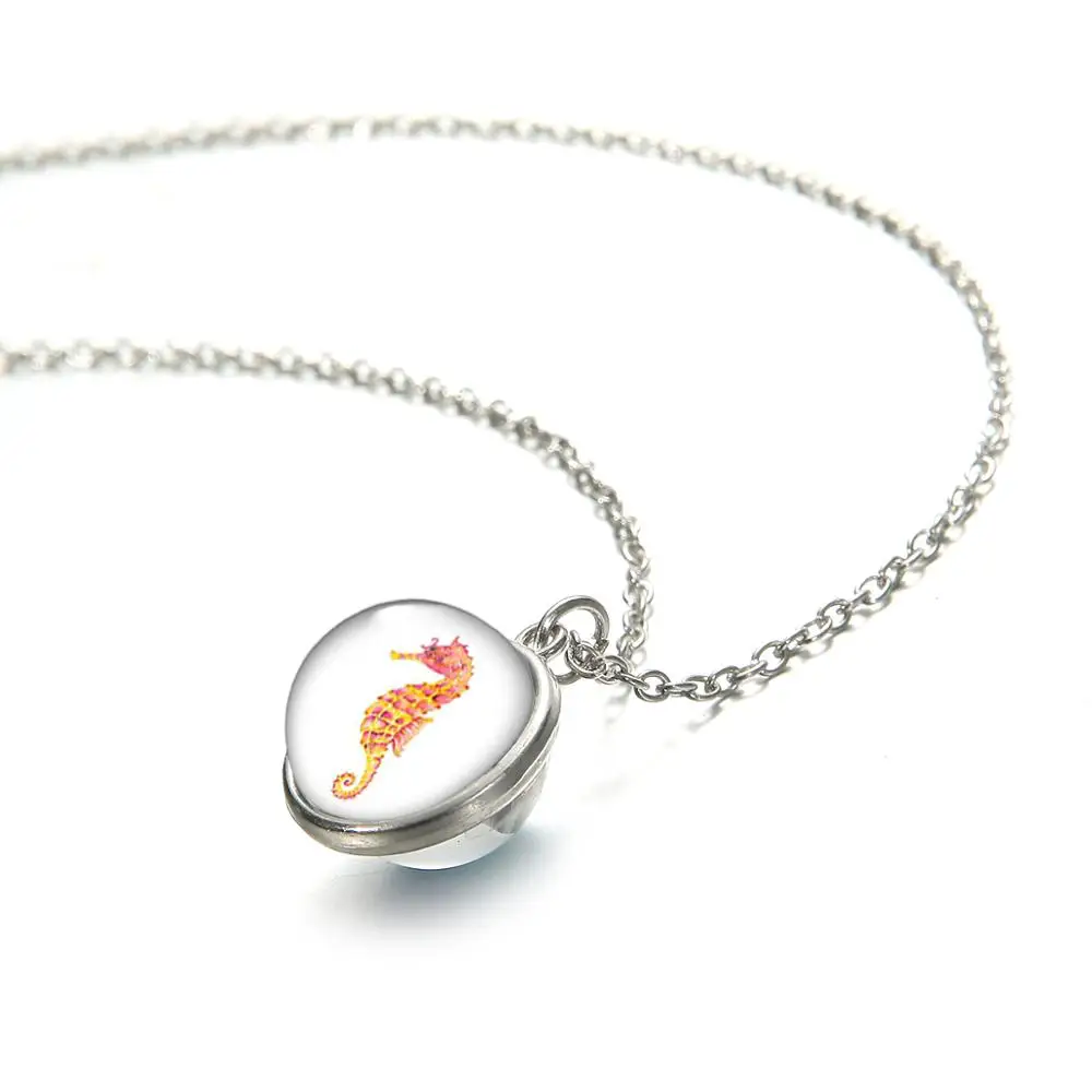 Подвеска с дельфином морской звездой конь черепаха кристалл изысканная Детская