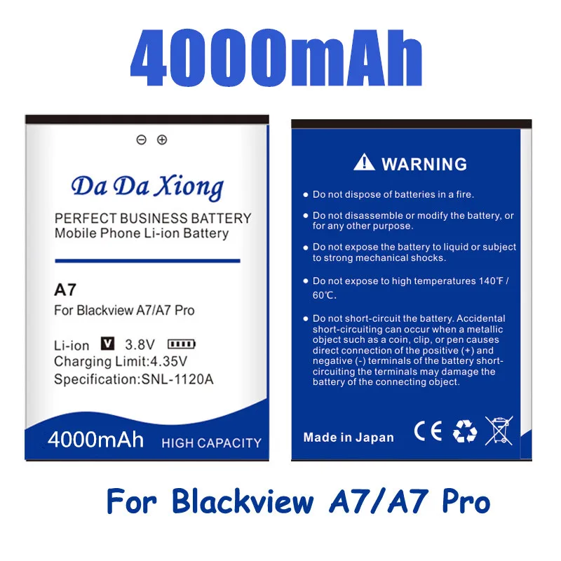 Аккумулятор DaDaXiong 4000 мАч для смартфона Blackview A7 Pro высокого качества | Мобильные