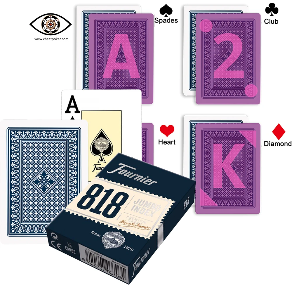 

Fournier 818 Marked Playing Cards for Infrared Lenses Plastic Mark Card Magic Deck Jumbo Index Board Game Anti Cheat Poker