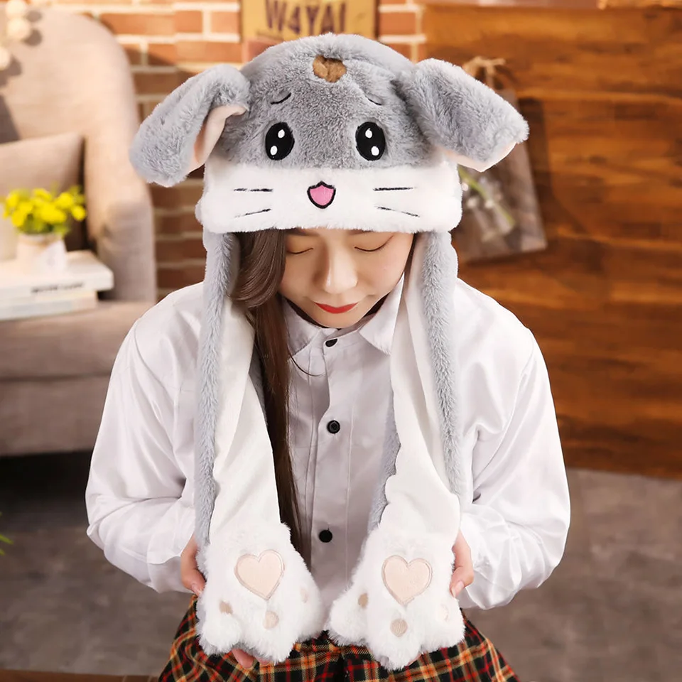 Рождественский подарок игрушка плюшевый-шляпа Playtoy кролик-подарок вниз дети милый для ушей шапка Единорог животное шляпа Забавный Милый вверх вниз шляпа