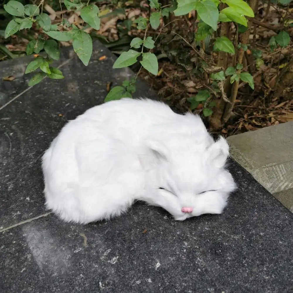 Реалистичная Спящая кошка 21 х17 х6 см милый игрушечный Кот для украшения дома