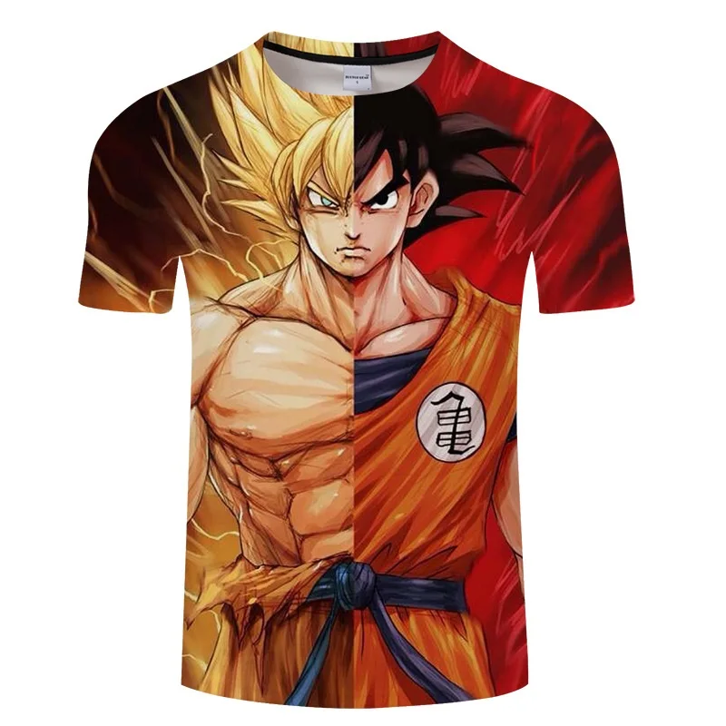 Футболка с принтом Dragon Ball Z мужские футболки топы в стиле хип хоп уличная одежда