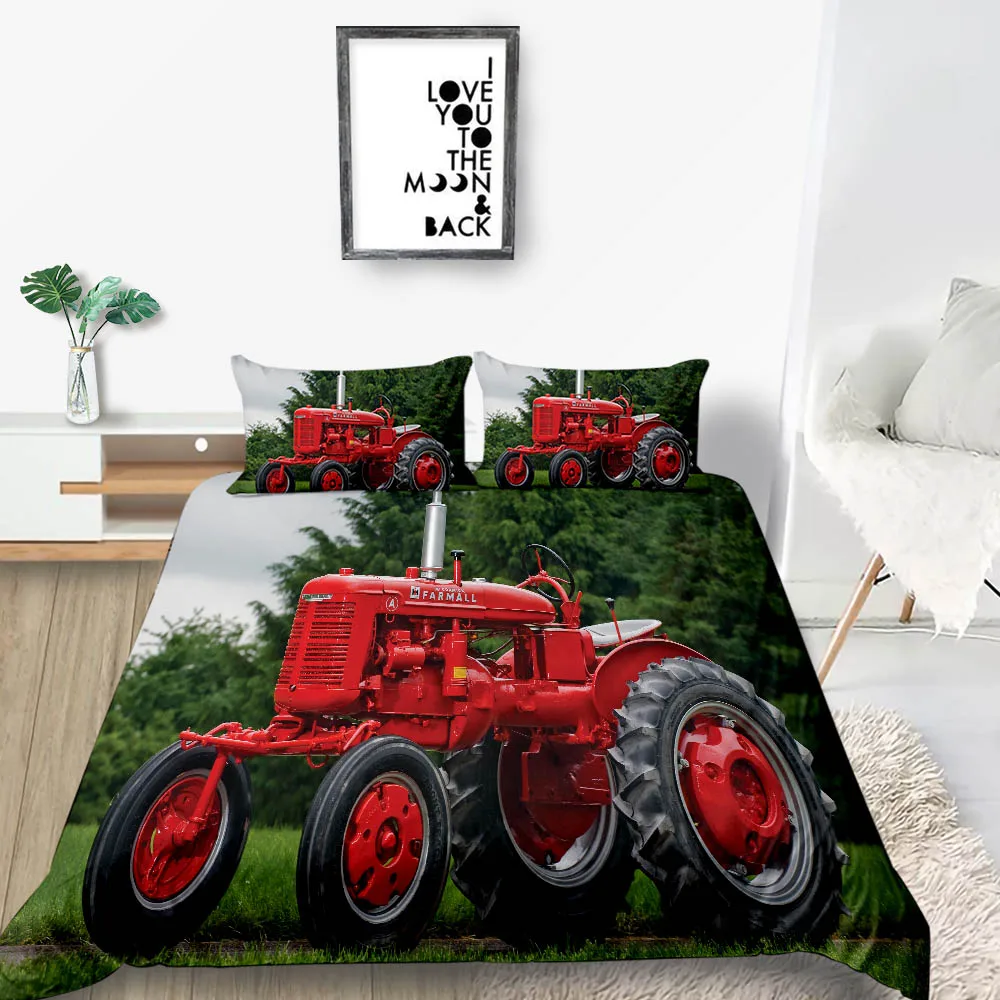

Queen Size Bedding Set Tractor Fashionable 3D Lifelike Comfortable Duvet Cover Nature King Single Twin Full Double Bed Set