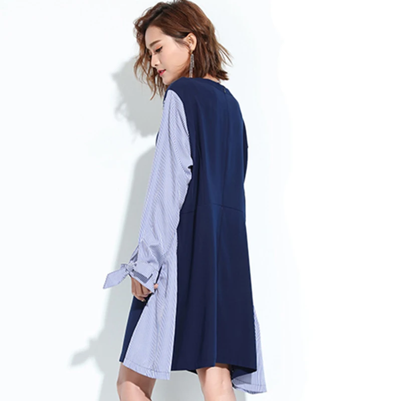 Женское платье-рубашка с V-образным вырезом длинным рукавом | Женская одежда