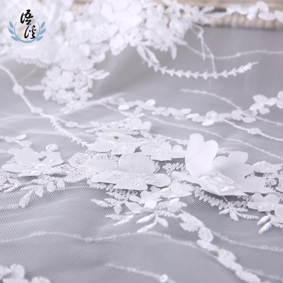 5 ярдов новый трехмерный узор вышивка ткань лазерная вышитая кружевная сетка