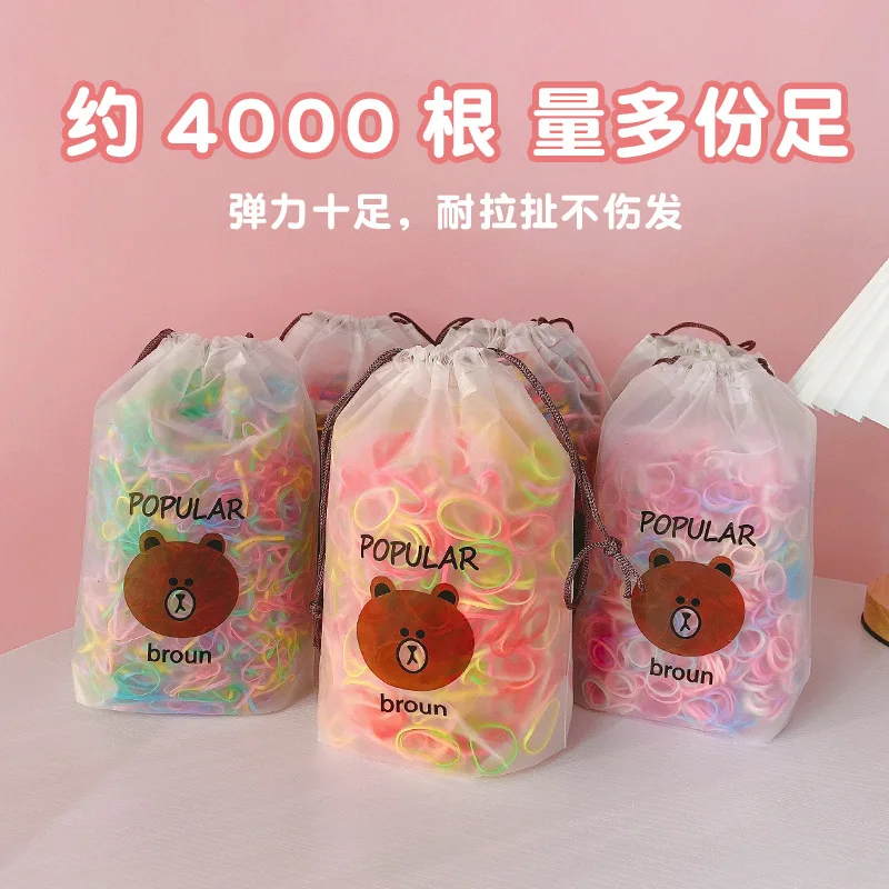 

Fashionable disposable rubber bands and cute baby hair accessories about 4000 pieces