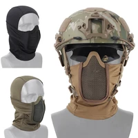 breathable tactical full face mask balaclava cap motorcycle army airsoft paintball headgear metal mesh hunting protective mask