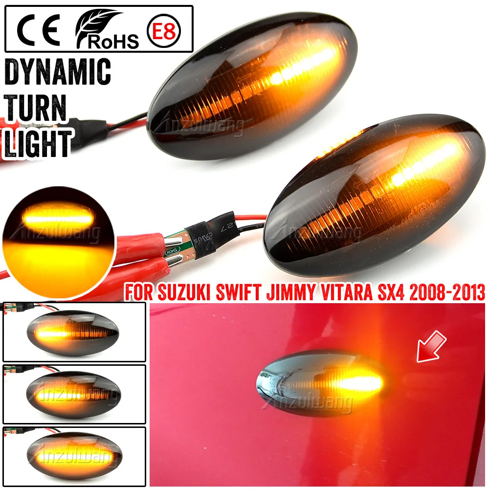 LED Dynamic Turn Signal Side Marker Light For Suzuki Grand Vitara Vtarai Jimny Swift SX4 S-Cross APV Arena XL7 Alto Fiat Sedici