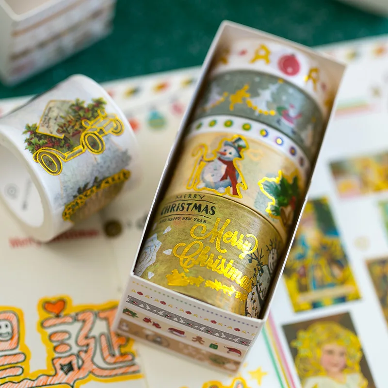 5 шт./компл. широкая лента васи набор горячего тиснения Декоративный