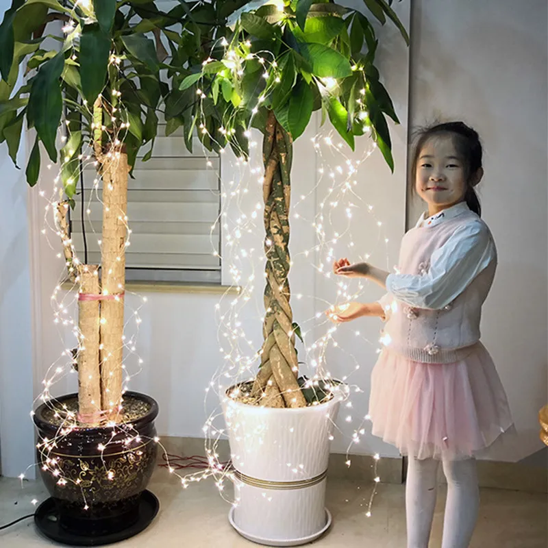 

200 Leds Vines Waterfall Copper Wire Led String Lights Garland for Christmas Lights Decor Fairy Lights Luminary Holiday Lighting