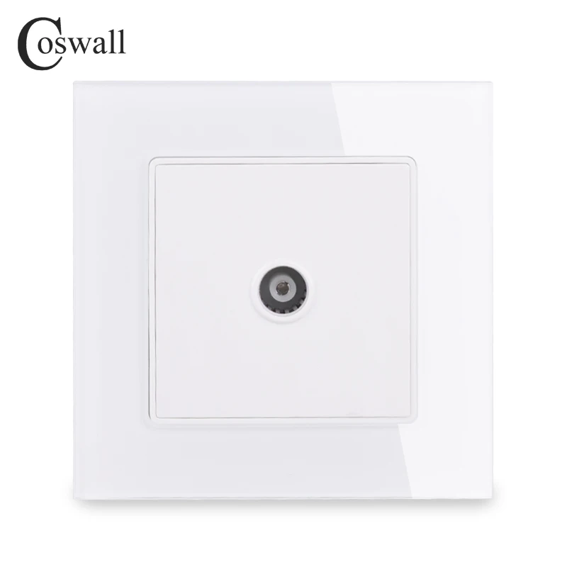 Настенная розетка COSWALL с рамкой из хрустального закаленного стекла 1 комплект