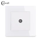 Настенная розетка COSWALL, кристаллическая рамка из закаленного стекла, 1 гнездо, ТВ-разъем, телевизионный порт Серии C1, цвет белый, черный, золотой