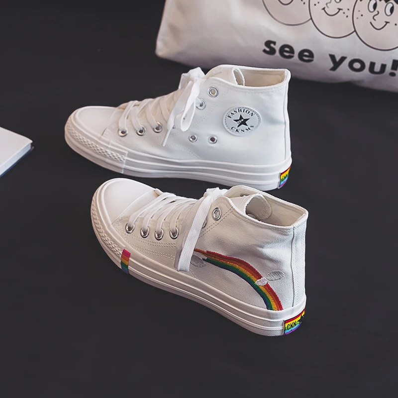 Лидер продаж женская парусиновая обувь Модные Повседневные Дышащие Высокие