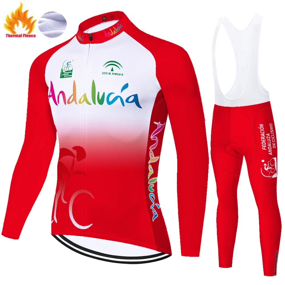 Испанская велосипедная одежда PROTeam Мужская Зимняя Термальная флисовая андалусия