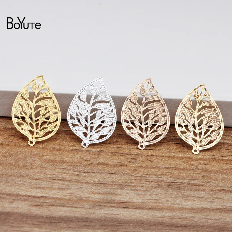 

BoYuTe (100 Pieces/Lot) 16*24MM Metal Brass Hollow out Leaf Sheet Pendant Diy Hand Made Jewelry Accessories Wholesale