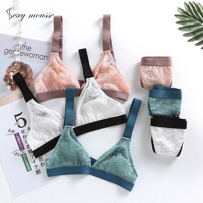 Сексуальный мусс бюстгальтер и трусики набор для женского нижнего белья без