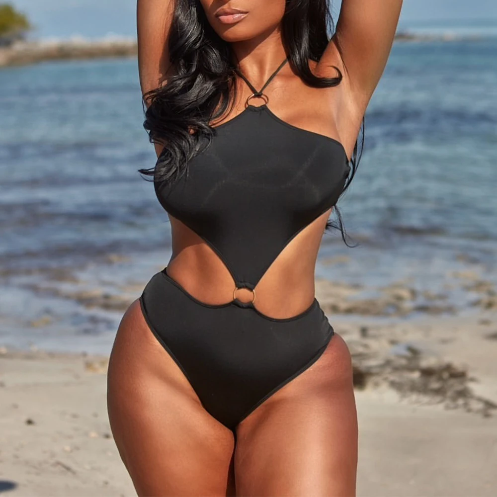 Трикини с вырезами Цельный купальник для женщин новинка 2022 сексуальный лямкой на