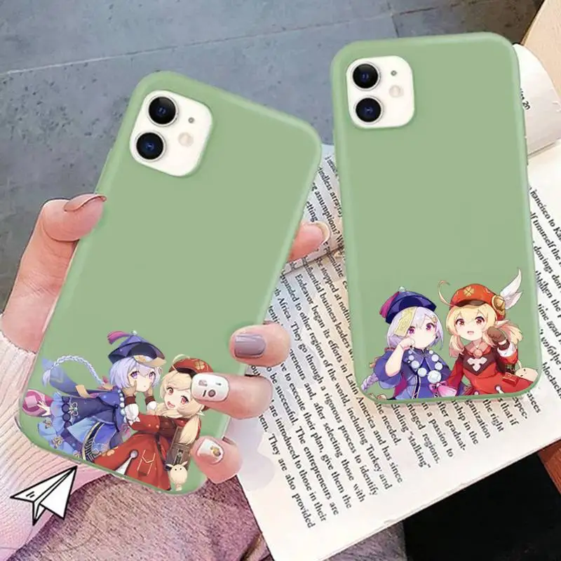 

Genshin Impact Klee Qiqi Phone Case for iphone 13 12 11 Pro Max X XS Max XR Color Soft Cover for iphone 7 8 6 6S Plus Case