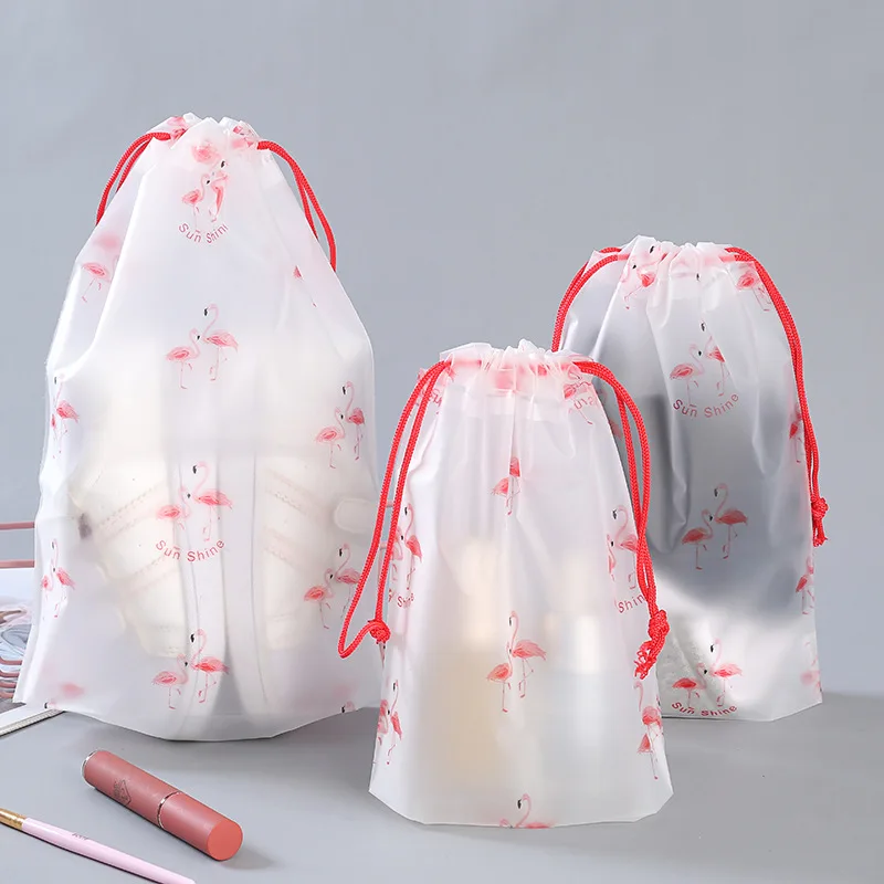 

3PC Transparent Cosmetic Bag Cute Travel Waterproof Makeup Case Bath Drawstring Organizer Toiletry Wash Beauty Kit Storage Pouch