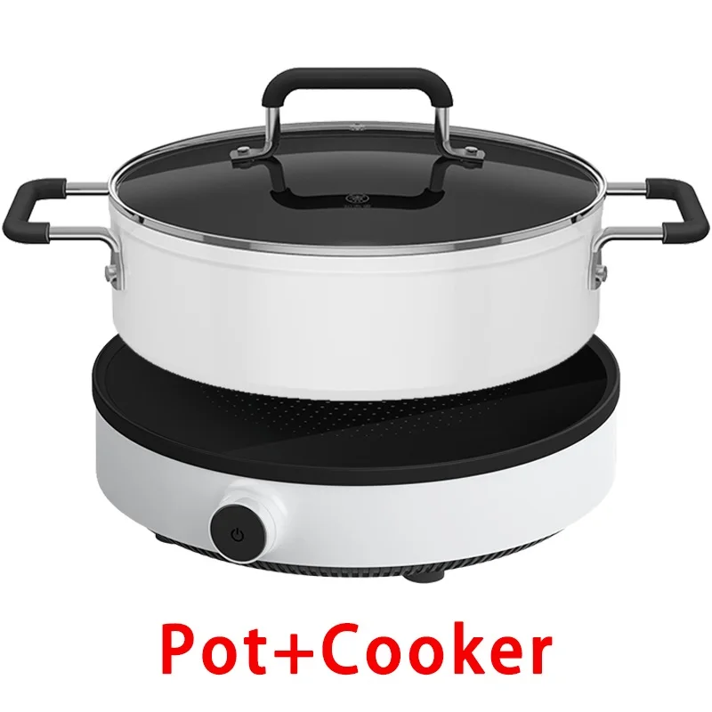 Pot add Cooker Индукционная плита XIAOMI MIJIA Youth Edition, умная электрическая плита, креативная Точная плита с управлением, варочная поверхность, плита, горячий горшок - Цвет: Pot add Cooker