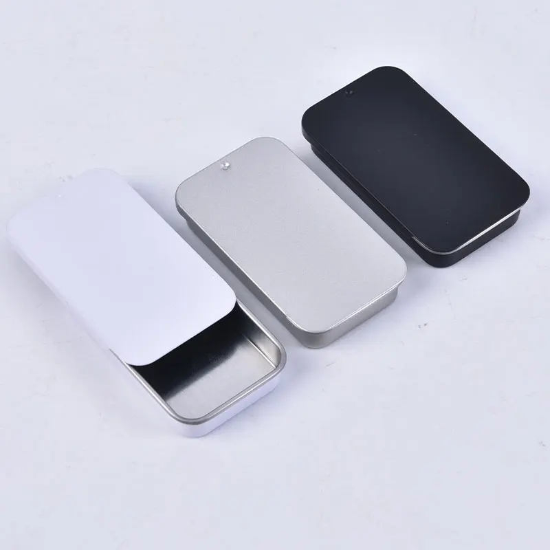 

1Pc New Mini Iron Box Slide Cover Storage Box Wedding Jewelry Pill Cases Portable Tin Boxes Container Cosmetic Organizer