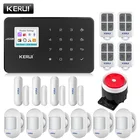 Система сигнализации KERUI для умного дома, беспроводная, GSM, управление через приложение, миниатюрный Инфракрасный датчик, защита от вскрытия двери, магнитный датчик, проводная сирена