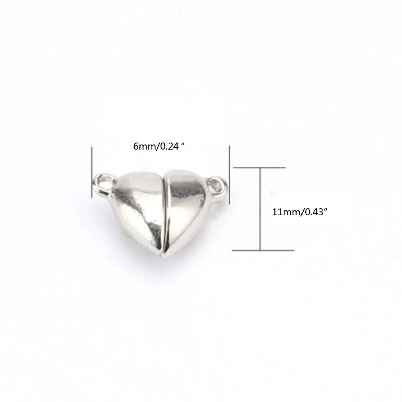 Подвеска в виде сердца для влюбленных парные аксессуары с магнитной пряжкой