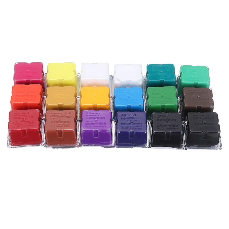 18 Colors Gouache Paint Set Non-Toxic 30ml Jelly Cup Portable Case Pigments School Art Stationery |